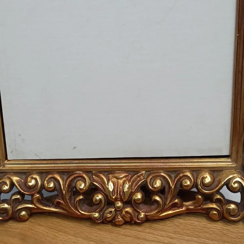 Antique Gold Tone Frame Victorian Baroque Art Nouveau Vintage 13x11 OD 9x7 ID